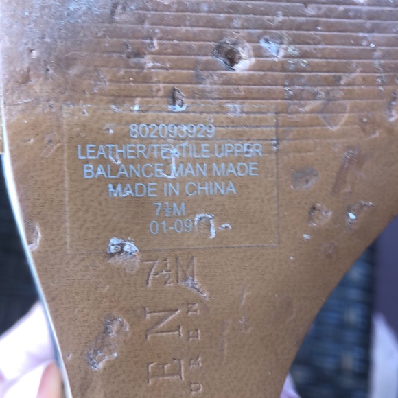 Ralph Lauren Beige/Black Strappy Wood Wedge 7.5M - Picture 9 of 9